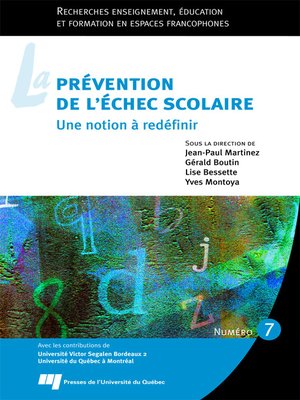 cover image of La prévention de l'échec scolaire